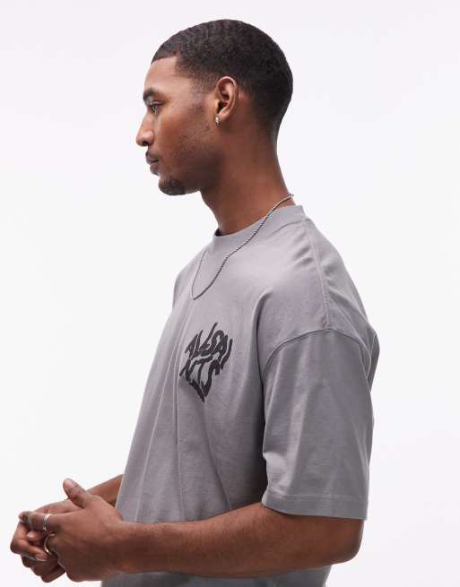 AllSaints Orlando crew neck T-shirt in gray, 4 of 5