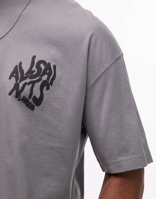 AllSaints Orlando crew neck T-shirt in gray, 5 of 5