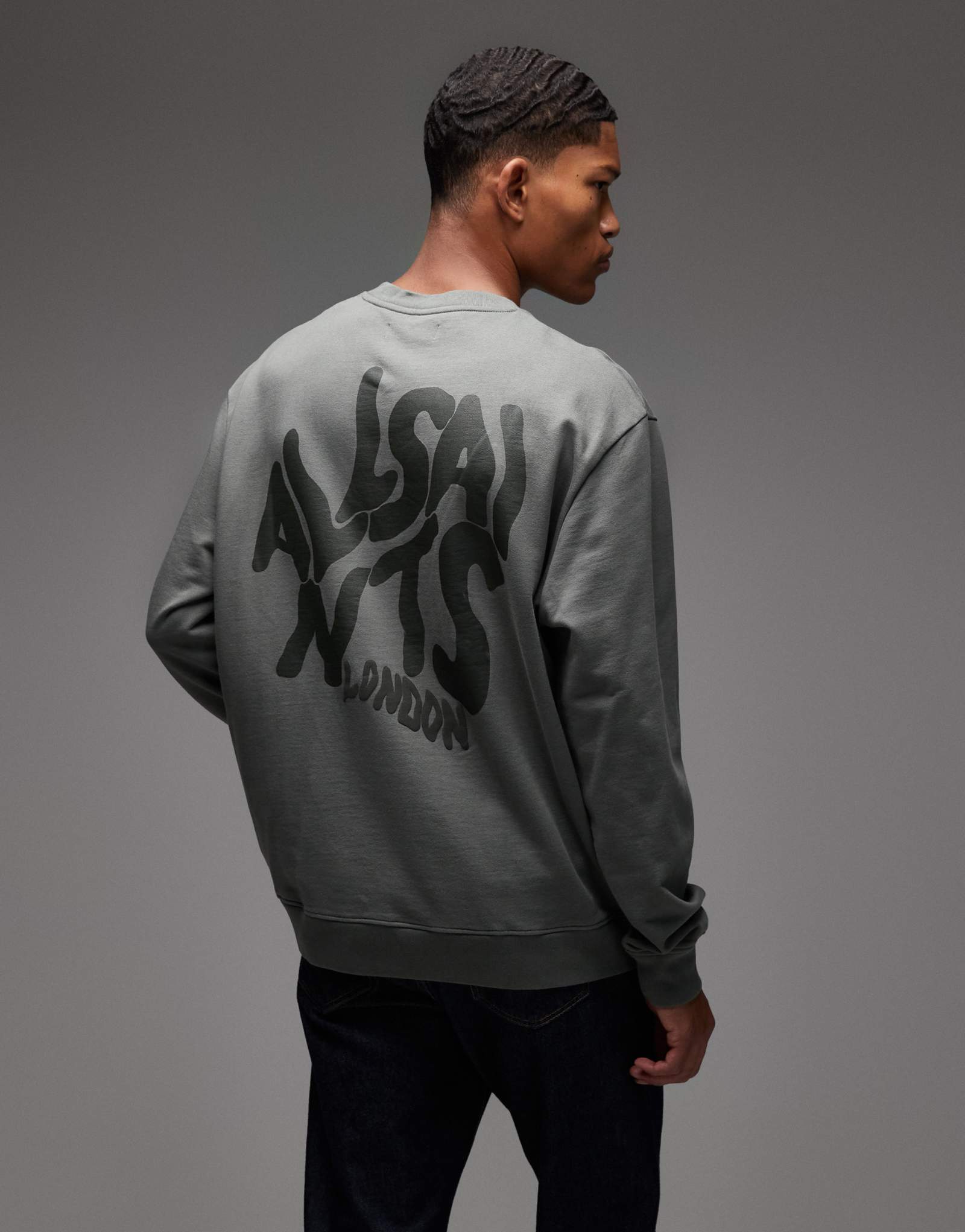 Толстовка AllSaints Orlando crew зеленого цвета 