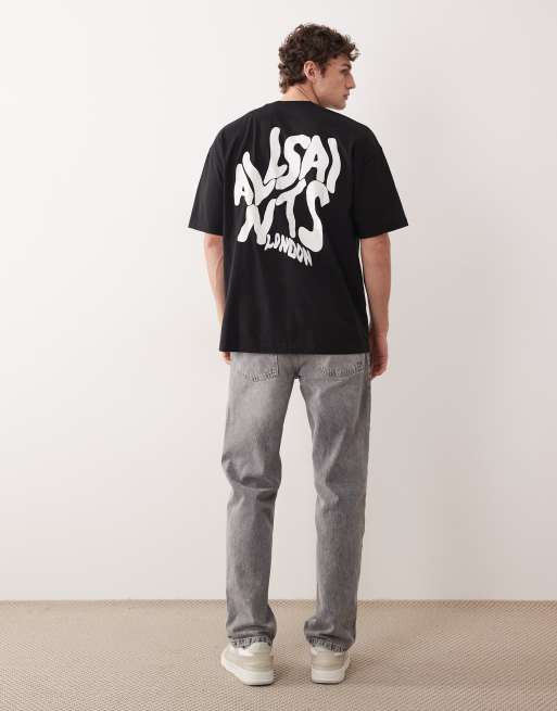 AllSaints – Orlando – Czarny T-shirt z nadrukiem na plecach, 2 z 5