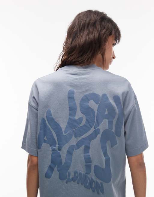 AllSaints – Orlando Etta – Bladoniebieski T-shirt, 3 z 4
