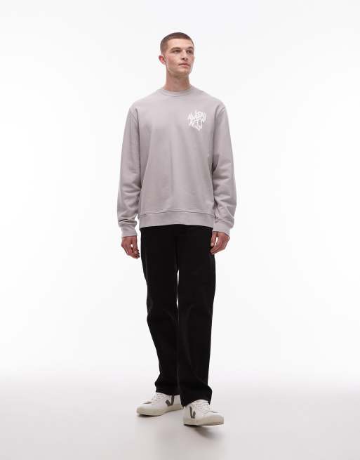 AllSaints – Orlando – Grå sweatshirt med rund halsringning, 2 av 5