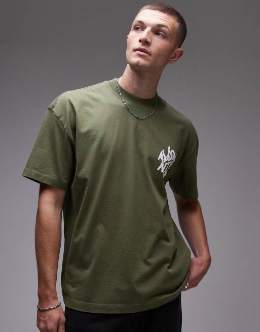 AllSaints - Orlando - Grøn T-shirt med print på ryggen, 2 af 4