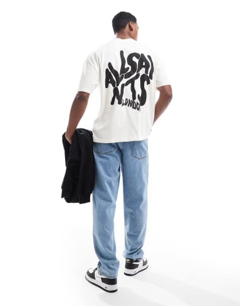 AllSaints - Orlando - Hvid T-shirt med print på ryggen - view 1