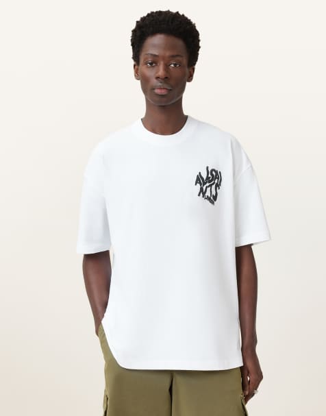 AllSaints – Orlando – Kurzärmliges T-Shirt in Aschweiß mit Rundhalsausschnitt - view 1