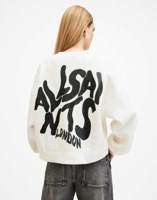 AllSaints - Orlando Lila - Oversize-Sweatshirt in Weiß