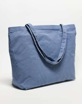 Allsaints Orlando Logo Tote Bag In Blue
