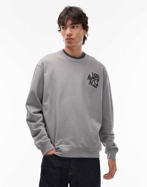AllSaints - Orlando - Mørkegrå sweatshirt med rund hals, 3 af 5