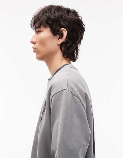 AllSaints - Orlando - Mørkegrå sweatshirt med rund hals, 4 af 5