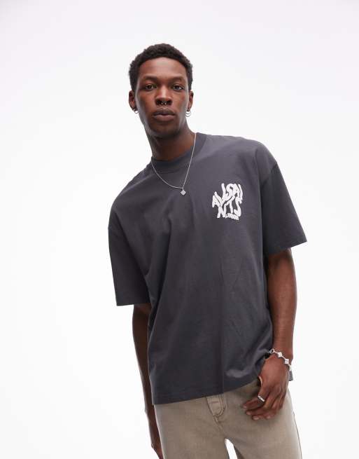 AllSaints – Orlando – Niebieski T-shirt z nadrukiem na plecach, 2 z 4