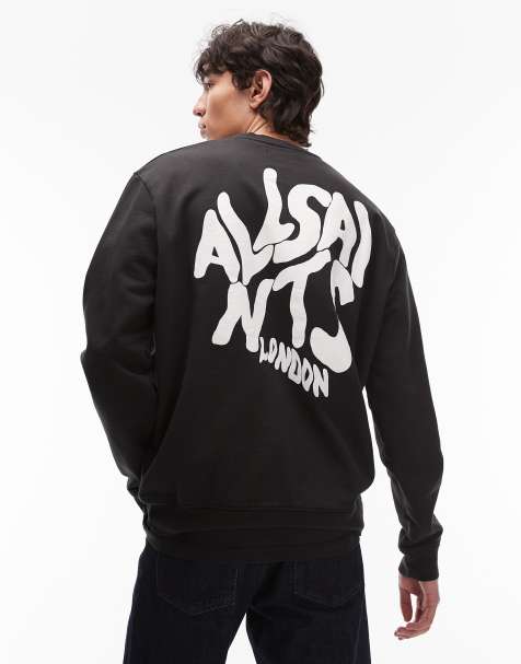 AllSaints – Orlando – Svart sweatshirt med rund halsringning - view 1