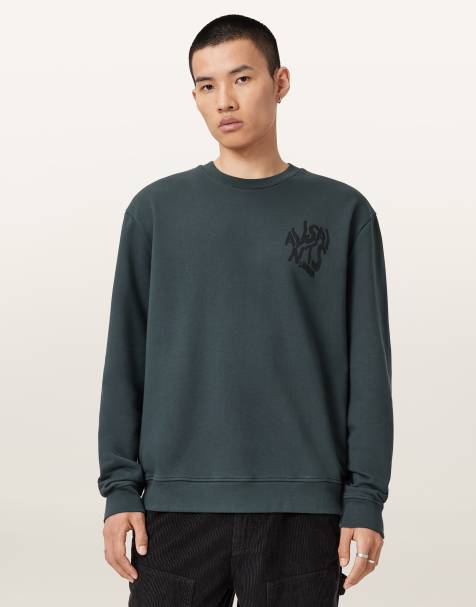 AllSaints – Orlando – Sweatshirt in Sunil-Blau mit Rundhalsausschnitt - view 1