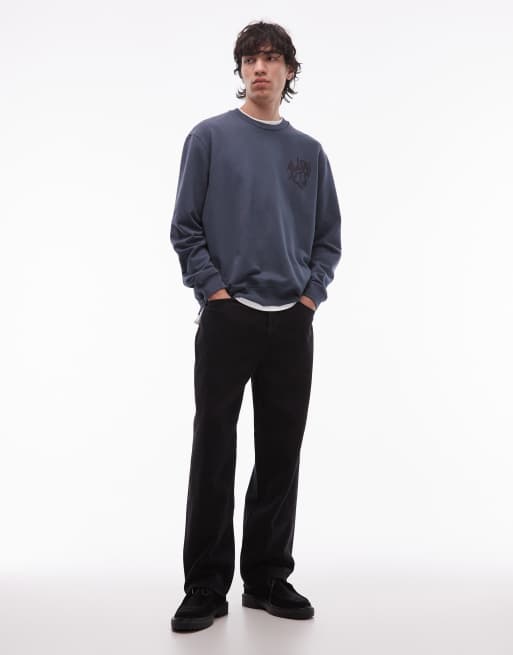 AllSaints – Orlando – Sweatshirt in verwaschenem Blau mit Rundhalsausschnitt, 2 von 5