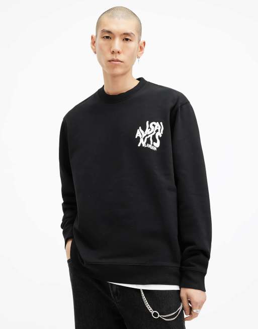AllSaints - Orlando - Sweatshirt met ronde hals in gitzwart