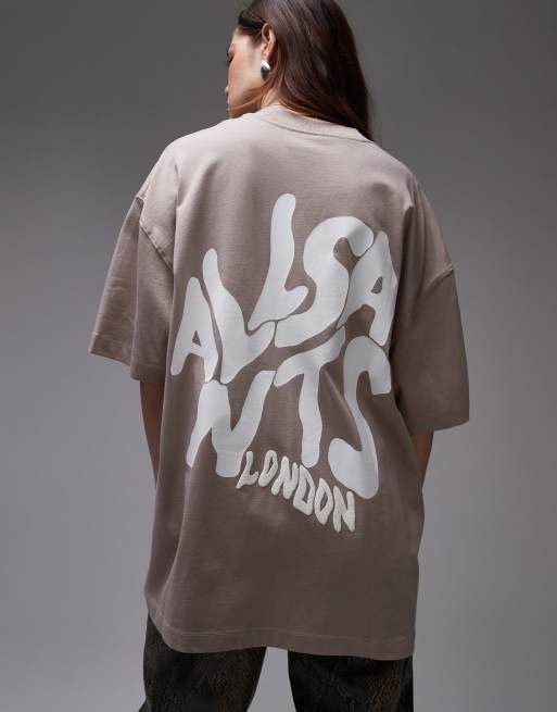 AllSaints - Orlando - T-shirt imprimé au dos - Taupe, 2 de 4