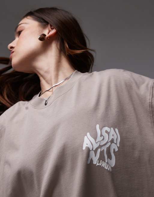 AllSaints - Orlando - T-shirt imprimé au dos - Taupe, 4 de 4