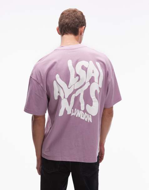 Allsaints Orlando t-shirt in ashed purple - PURPLE - view 1