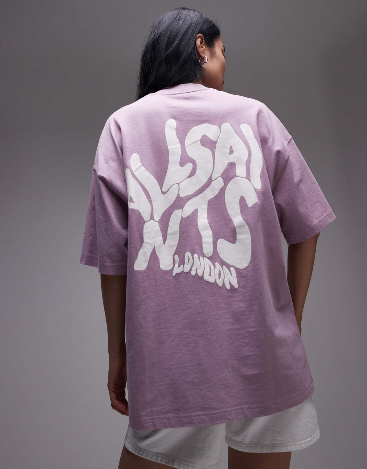 Allsaints orlando t-shirt in ashed purple
