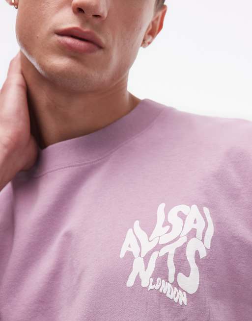 AllSaints Orlando t-shirt in ashed purple, 5 of 5
