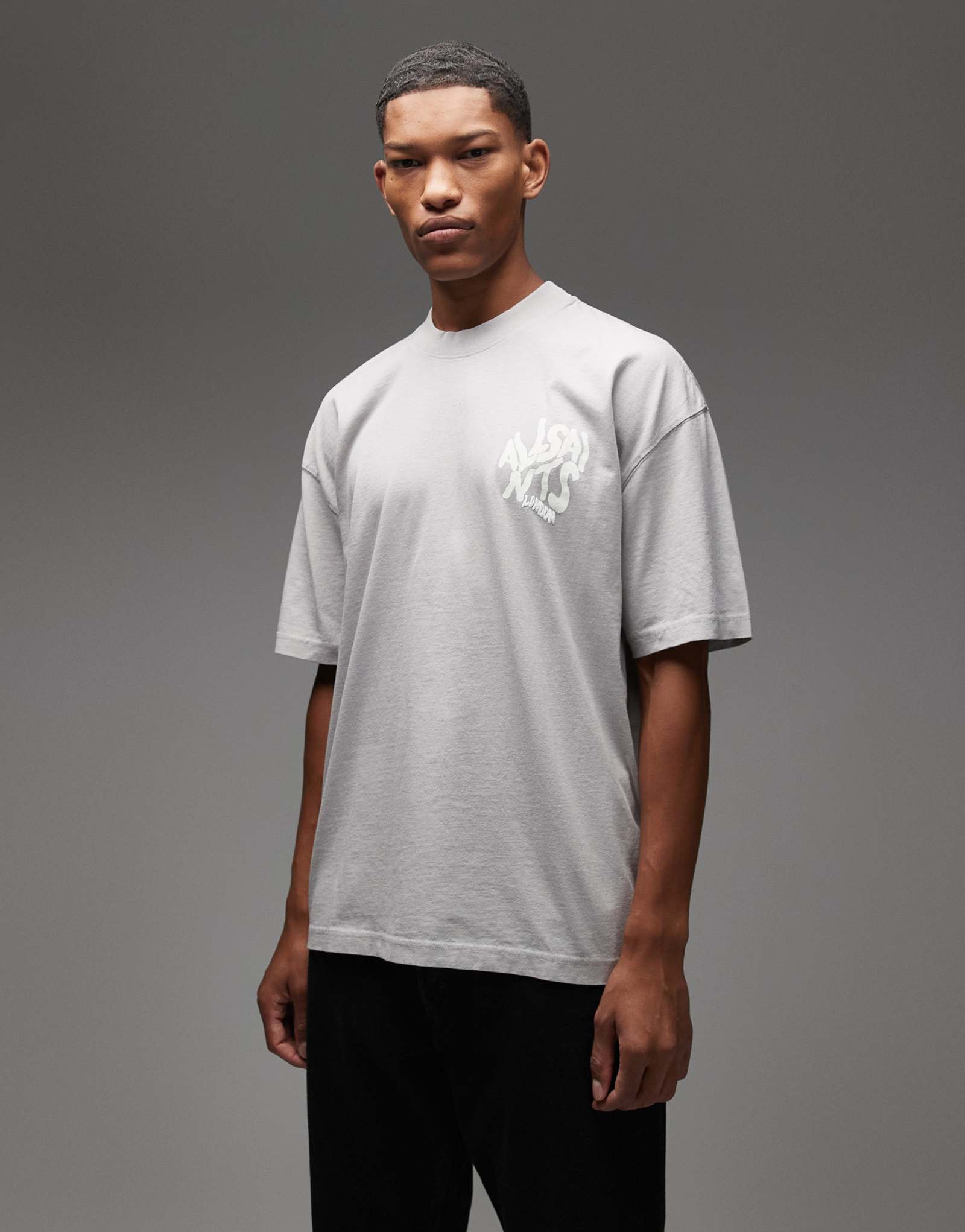 Футболка AllSaints Orlando серого цвета 