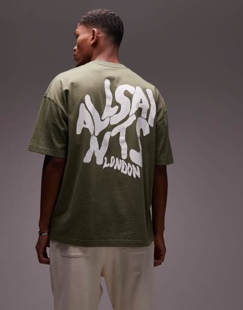 AllSaints Orlando t-shirt in slate green - view 1
