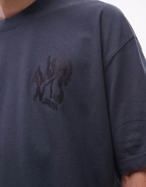 Allsaints orlando t-shirt in washed blue, 5 of 5