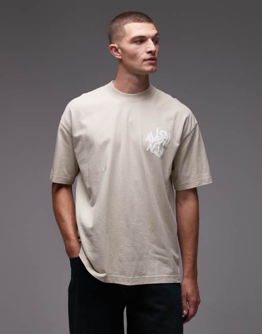 AllSaints - Orlando - T-shirt met ronde hals in beige, 3 van 5