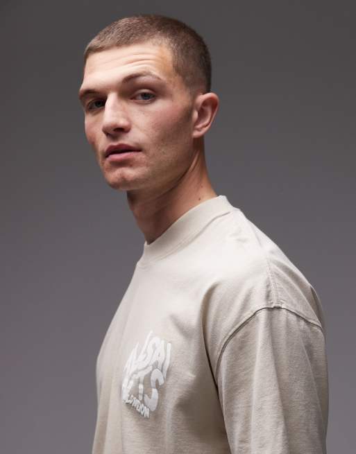AllSaints - Orlando - T-shirt met ronde hals in beige, 4 van 5