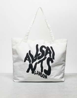 AllSaints - Orlando - Tote bag à logo - Blanc