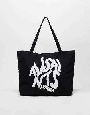 AllSaints - Orlando - Tote tas met logo in zwart - view 1