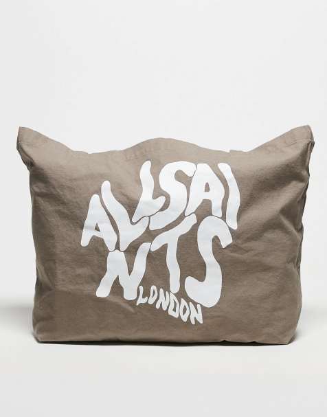 AllSaints Orlando unisex shopper tote bag in chestnut brown - view 1