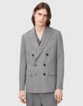 [AllSaints] AllSaints Orpheus double breasted tailored blazer in light grey Chest 36 MACHINE GREY