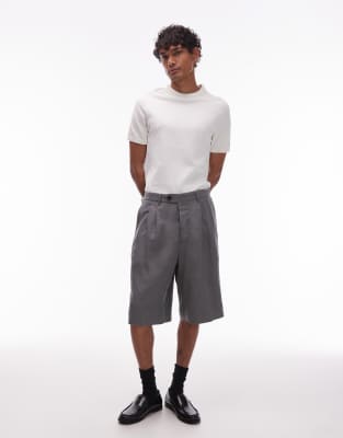Allsaints Orpheus Tailored Shorts In Gray