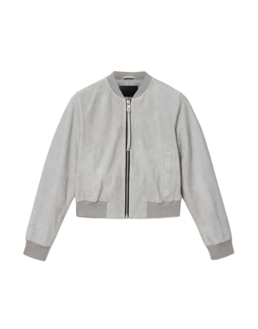 AllSaints - Orten - Bomber en daim - Gris clair, 2 de 6