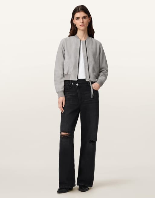AllSaints - Orten - Bomber en daim - Gris clair, 4 de 6