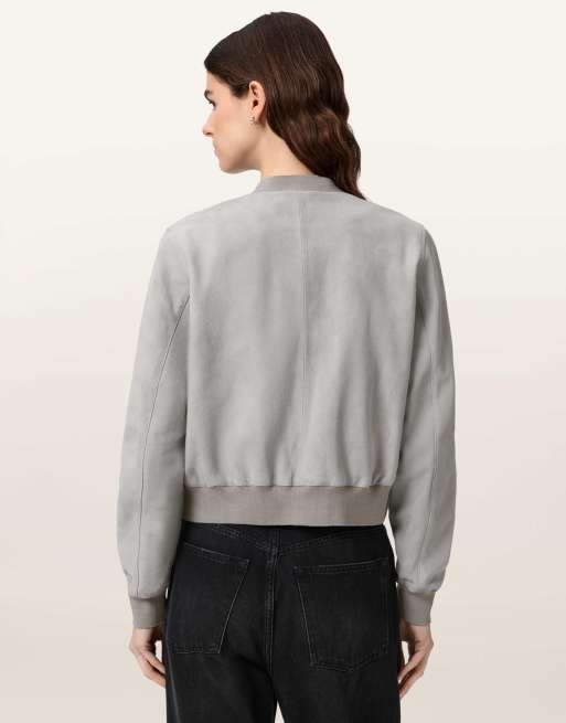 AllSaints - Orten - Bomber en daim - Gris clair, 5 de 6