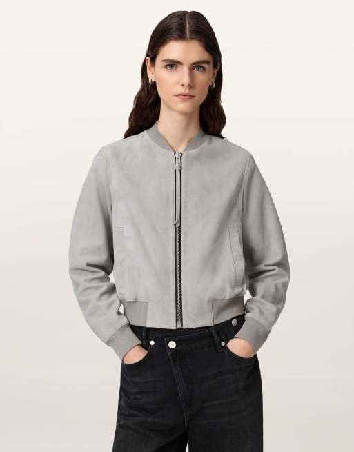 AllSaints - Orten - Bomber en daim - Gris clair, 6 de 6
