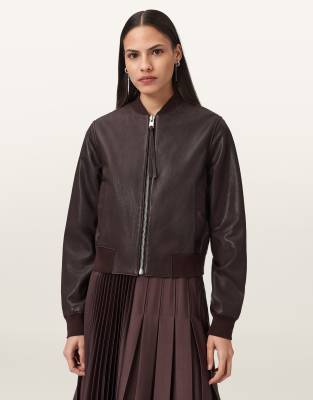 AllSaints - Orten - Bomberjacke in Ochsenblutrot