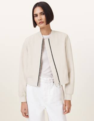 AllSaints - Orten - Bomberjacke in Onyx-Weiß