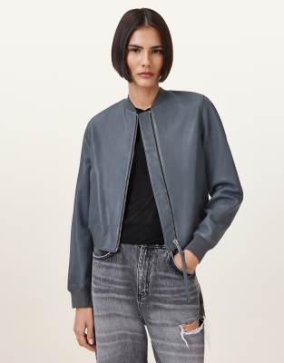 AllSaints - Orten - Bomberjacke in Turbulenzgrau