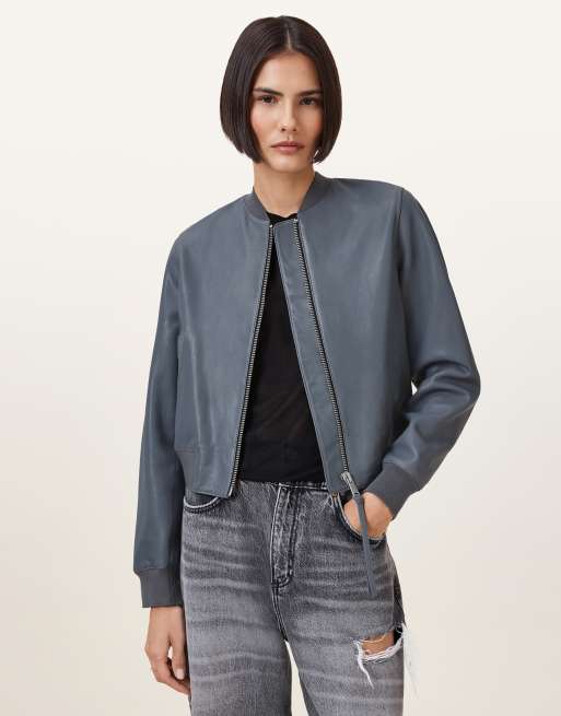 AllSaints – Orten – Bomberjacke in Turbulenzgrau