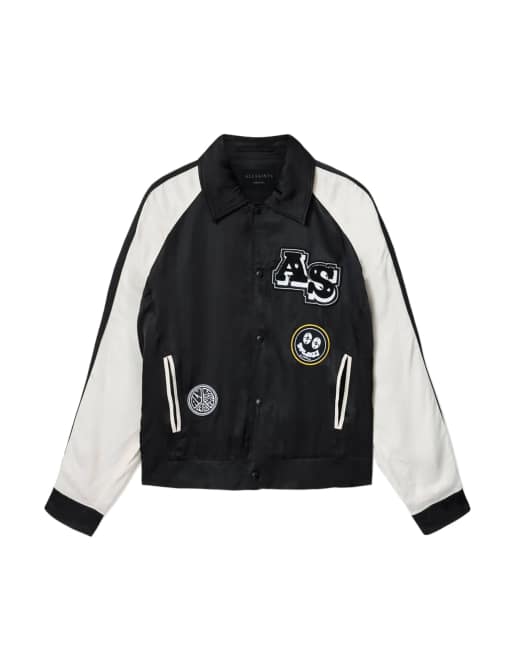 AllSaints – Orville – Jacke in Schwarz/Elfenbein, 2 von 6