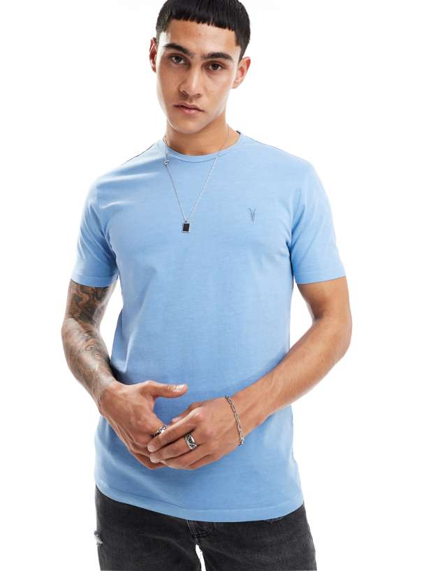 AllSaints - ossage crew t-shirt in pale blue