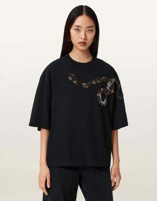 AllSaints - Ouros Amelie - T-Shirt in Schwarz