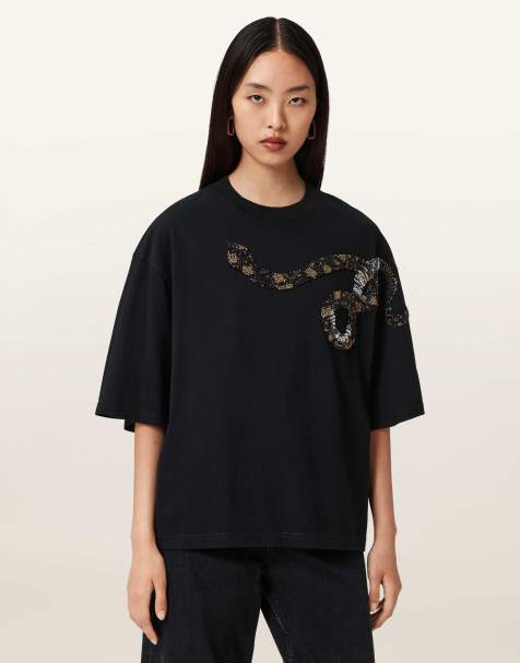 AllSaints – Ouros Amelie – T-Shirt in Schwarz - view 1