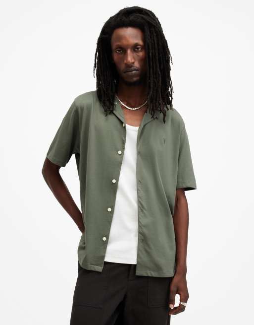 AllSaints - Overhemd met korte mouwen in groen