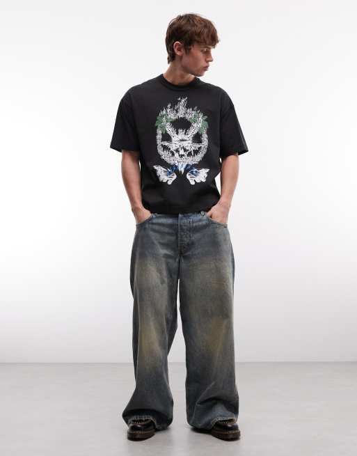 AllSaints – Palm Ripper – Kurzärmliges T-Shirt in Schwarz mit Grafik-Logo, 2 von 5