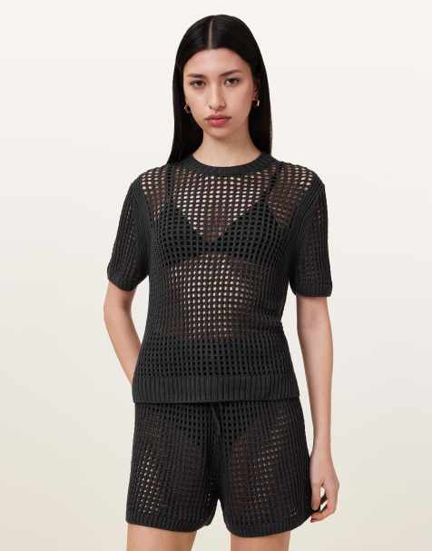 AllSaints – Paloma – T-Shirt in Anthrazit - view 1