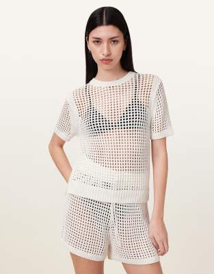 AllSaints - Paloma - T-Shirt in Kreideweiß