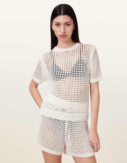 AllSaints – Paloma – T-Shirt in Kreideweiß